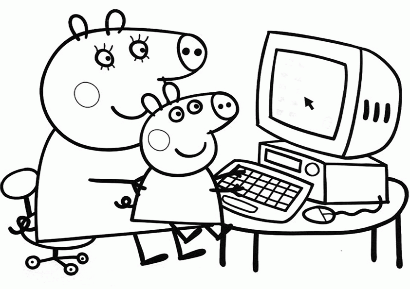 Plansa de colorat cu Peppa Pig 41 36
